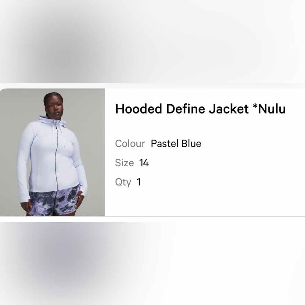 lululemon athletica Hooded Define Jacket Pastel Blue